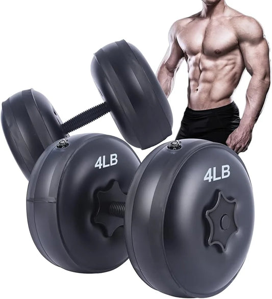 Adjustable Water Dumbbells (8-10 Kg) for Portable Strength Training and Fitness Shaping