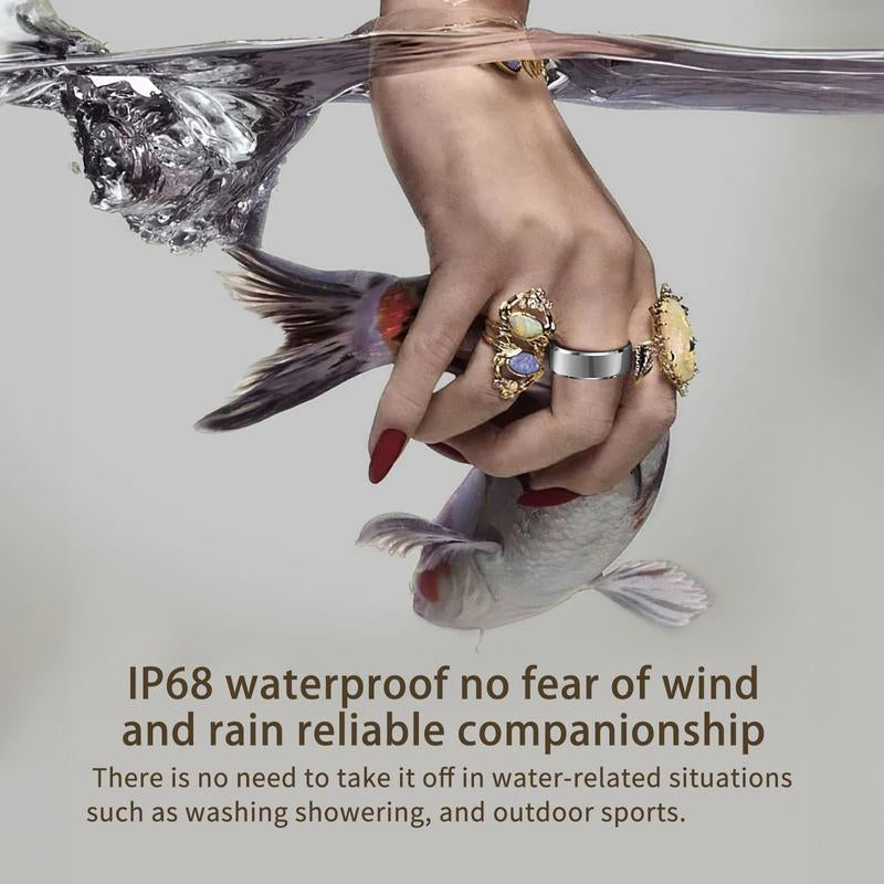 Revolutionary Smart Health Ring: Fitness Tracker with Heart Rate Monitoring, Sleep Insights, Step Counting & IP68 Waterproofing for iPhone and Android - No Subscription Required